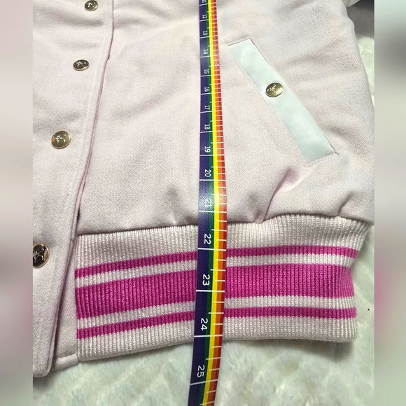 PINK X LOVESHACKFANCY Reissued Boyfriend Varsity Jacket. Size M. LIMITED EDITION - Picture 9 of 11